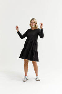 HOME - LEE_LONG SLEEVE KYLIE DRESS - BLACK _ LONG SLEEVE KYLIE DRESS - BLACK _ Ebony Boutique NZ