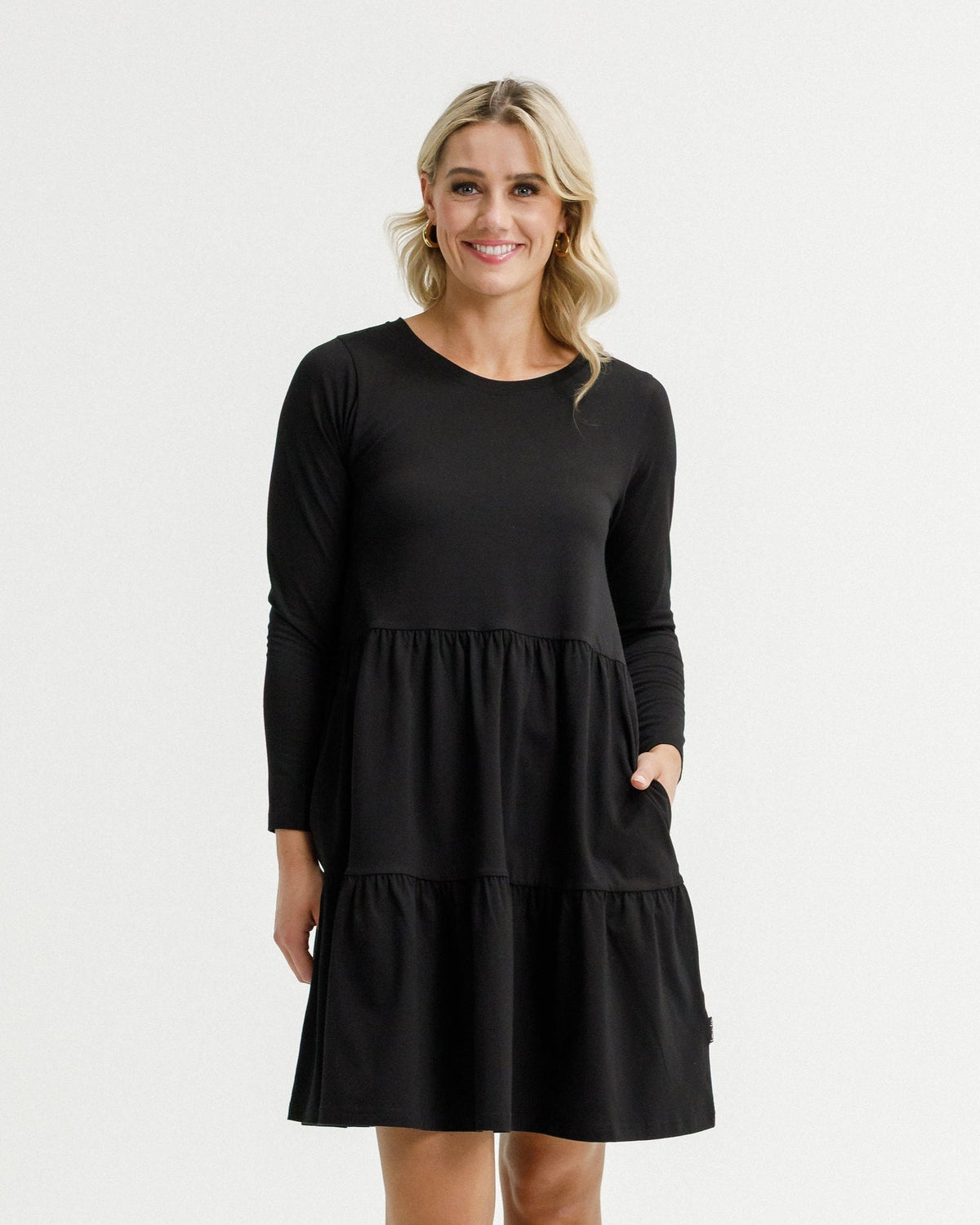 HOME - LEE_LONG SLEEVE KYLIE DRESS - BLACK _ LONG SLEEVE KYLIE DRESS - BLACK _ Ebony Boutique NZ