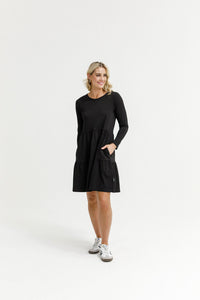 HOME - LEE_LONG SLEEVE KYLIE DRESS - BLACK _ LONG SLEEVE KYLIE DRESS - BLACK _ Ebony Boutique NZ