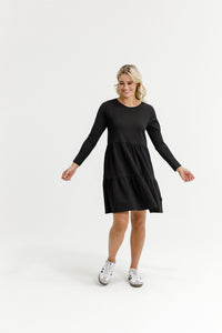 HOME - LEE_LONG SLEEVE KYLIE DRESS - BLACK _ LONG SLEEVE KYLIE DRESS - BLACK _ Ebony Boutique NZ