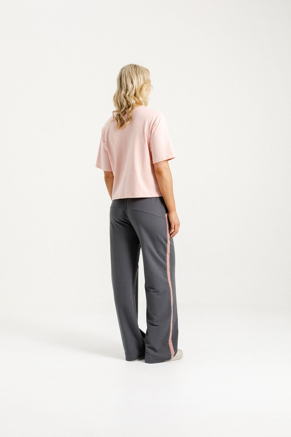 HOME LEE_PALAZZO PANTS GRAPHITE WITH BLOSSOM VELVET RIBBON _ PALAZZO PANTS GRAPHITE WITH BLOSSOM VELVET RIBBON _ Ebony Boutique NZ