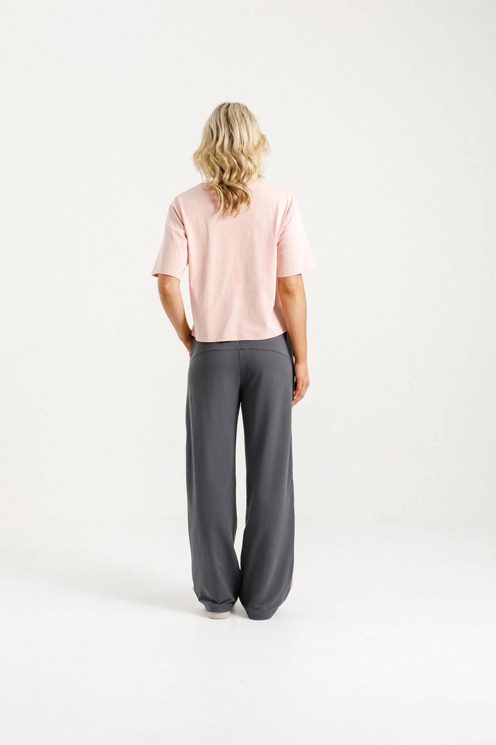 HOME LEE_PALAZZO PANTS GRAPHITE WITH BLOSSOM VELVET RIBBON _ PALAZZO PANTS GRAPHITE WITH BLOSSOM VELVET RIBBON _ Ebony Boutique NZ