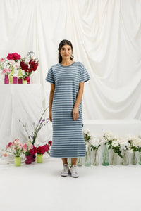 HOME LEE_POSIE DRESS STORMY STRIPE _ POSIE DRESS STORMY STRIPE _ Ebony Boutique NZ