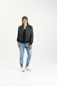 HOME LEE_WYLD BOMBER JACKET BLACK _ WYLD BOMBER JACKET BLACK _ Ebony Boutique NZ