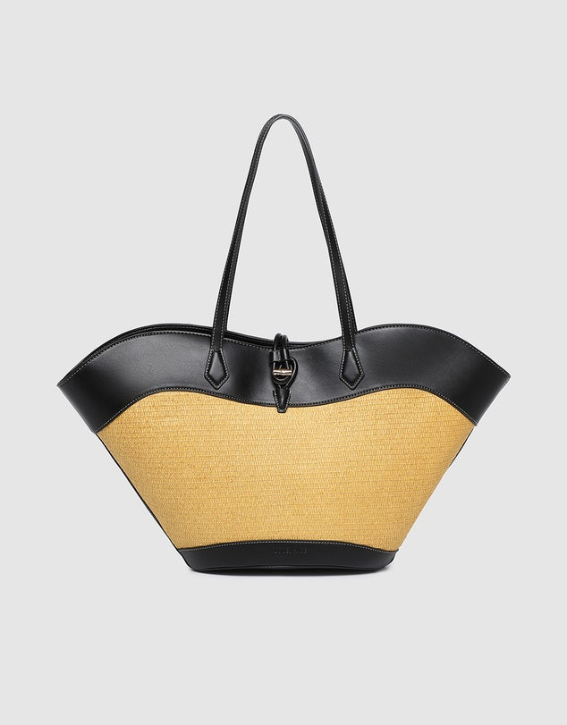 MALTA TOTE BAG RAFFIA / BLACK