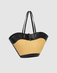 MALTA TOTE BAG RAFFIA / BLACK