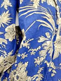IDA IVY_IDA IVY POUF SLEEVE TUNIC PALM PORCELAIN BLUE _ IDA IVY POUF SLEEVE TUNIC PALM PORCELAIN BLUE _ Ebony Boutique NZ