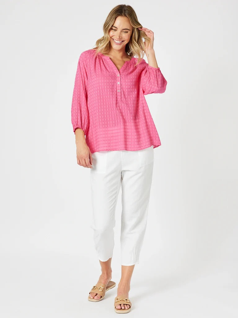 MYKONOS CHECK SHIRT PEONY