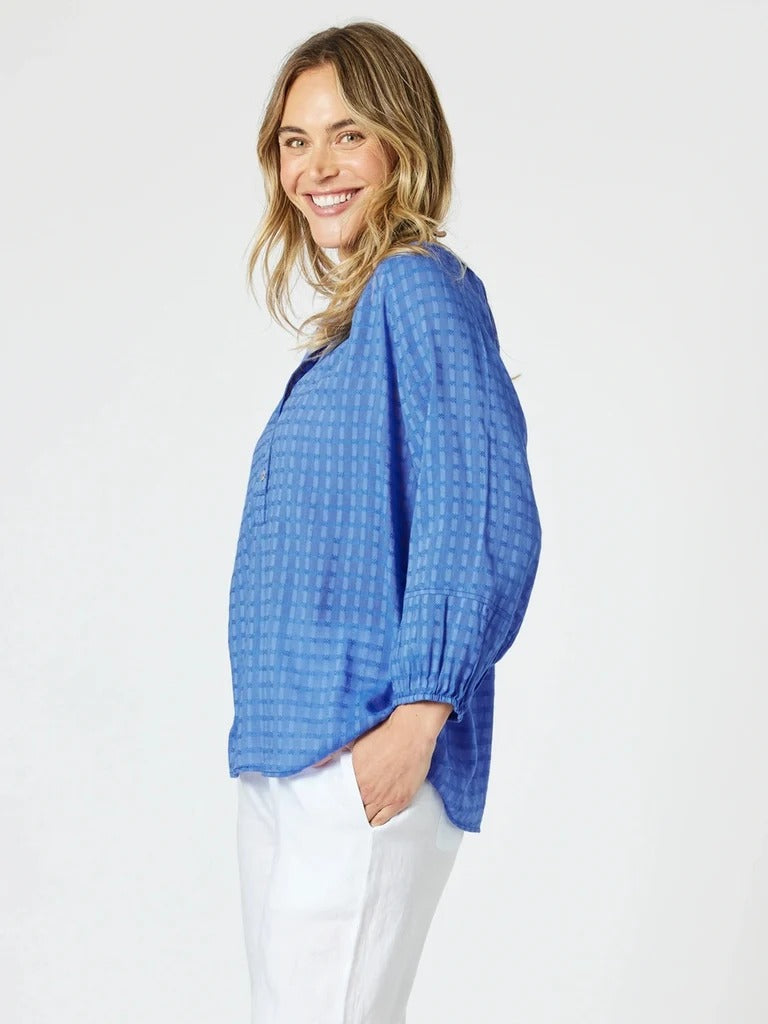 MYKONOS CHECK SHIRT SARDINIA BLUE