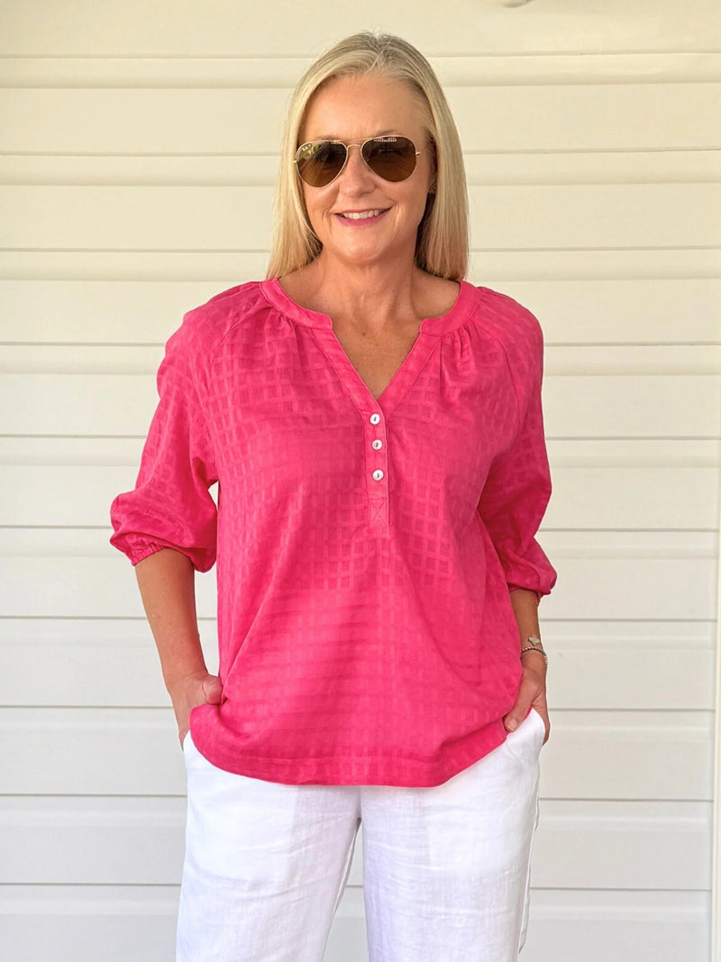 MYKONOS CHECK SHIRT PEONY