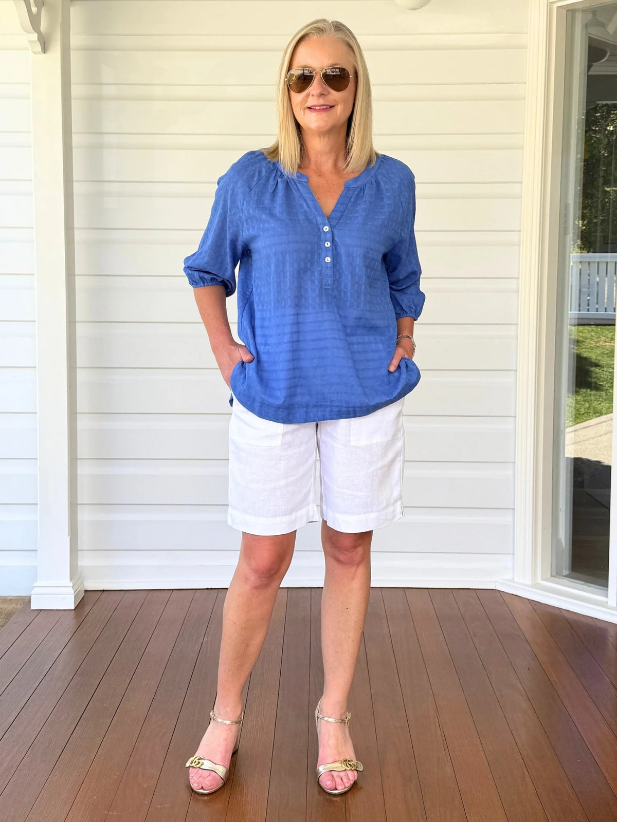 MYKONOS CHECK SHIRT SARDINIA BLUE