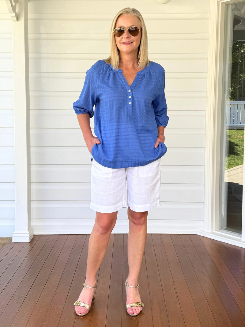 MYKONOS CHECK SHIRT SARDINIA BLUE