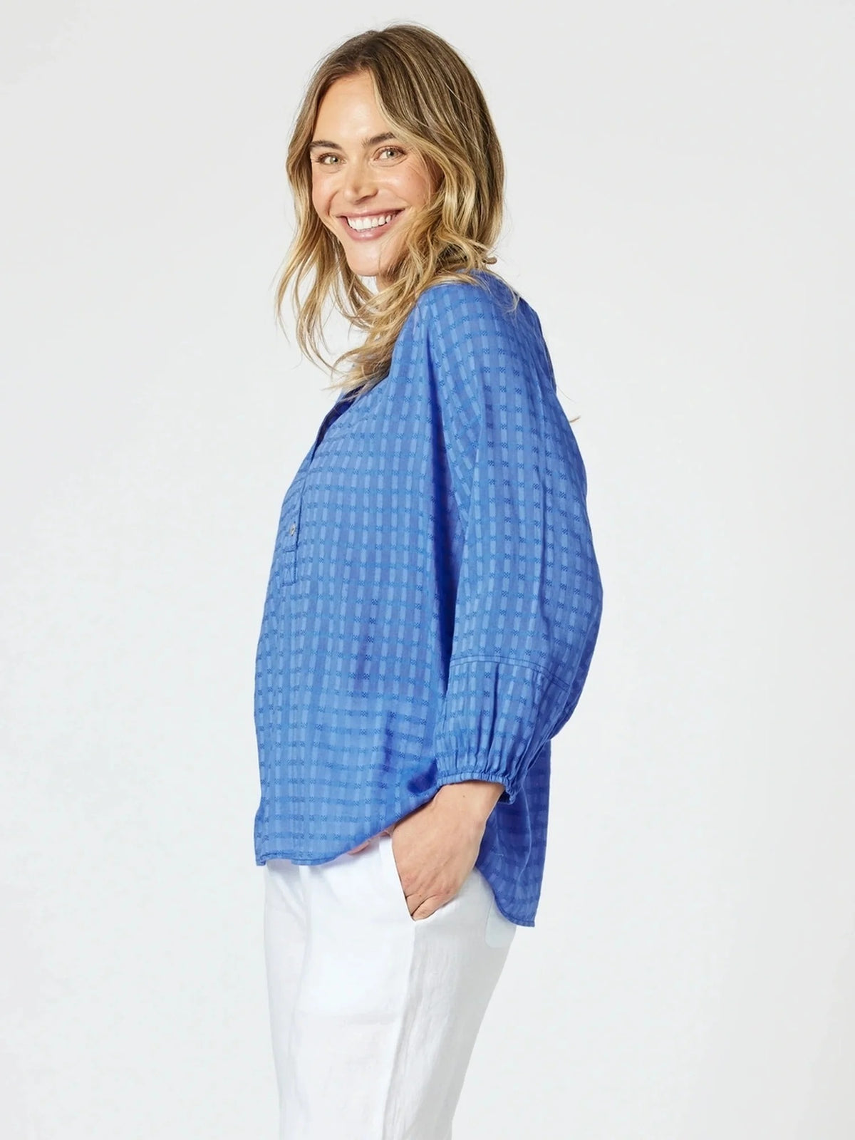 MYKONOS CHECK SHIRT SARDINIA BLUE