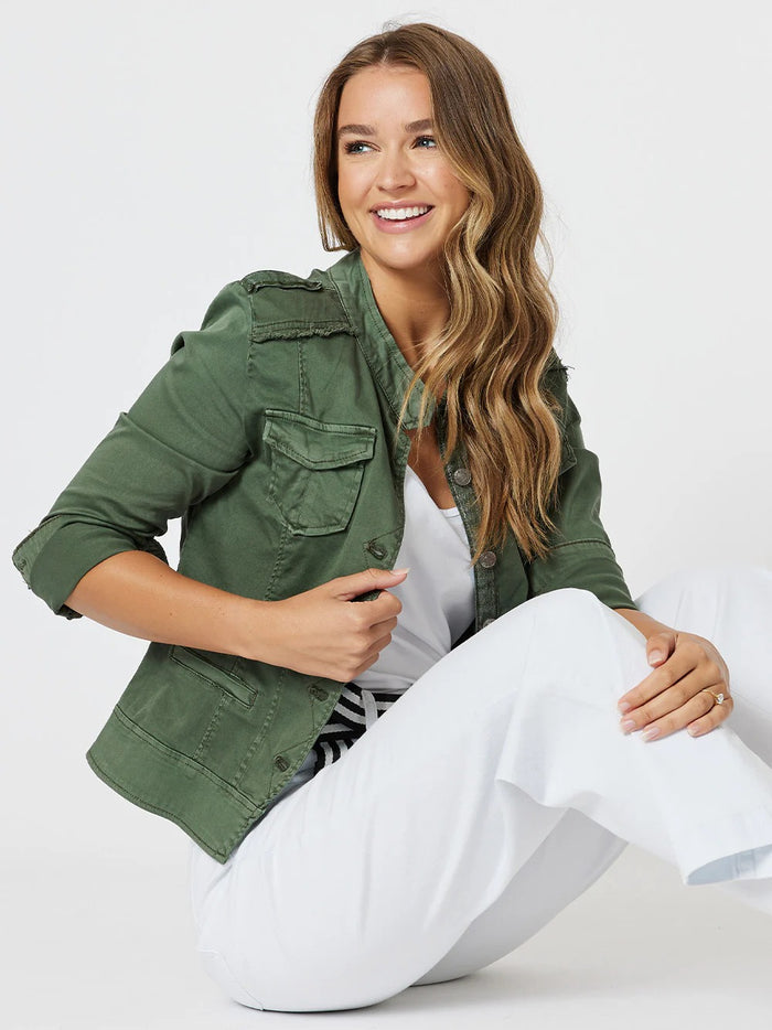 MILITARY DENIM JACKET KHAKI