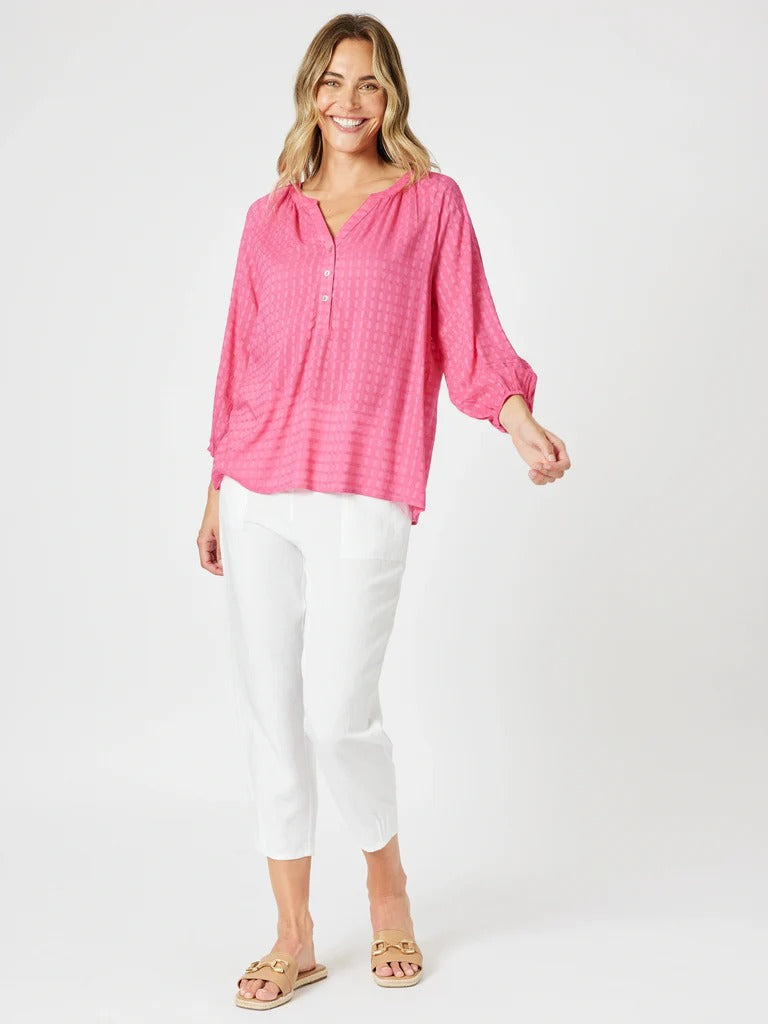MYKONOS CHECK SHIRT PEONY