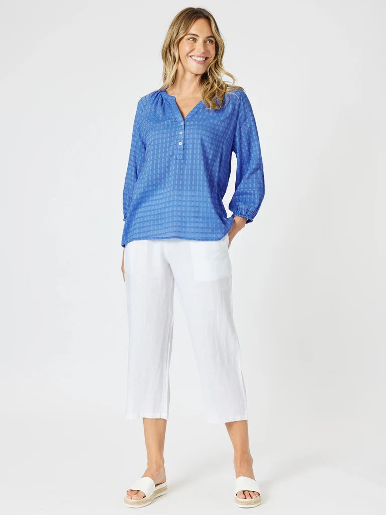 MYKONOS CHECK SHIRT SARDINIA BLUE
