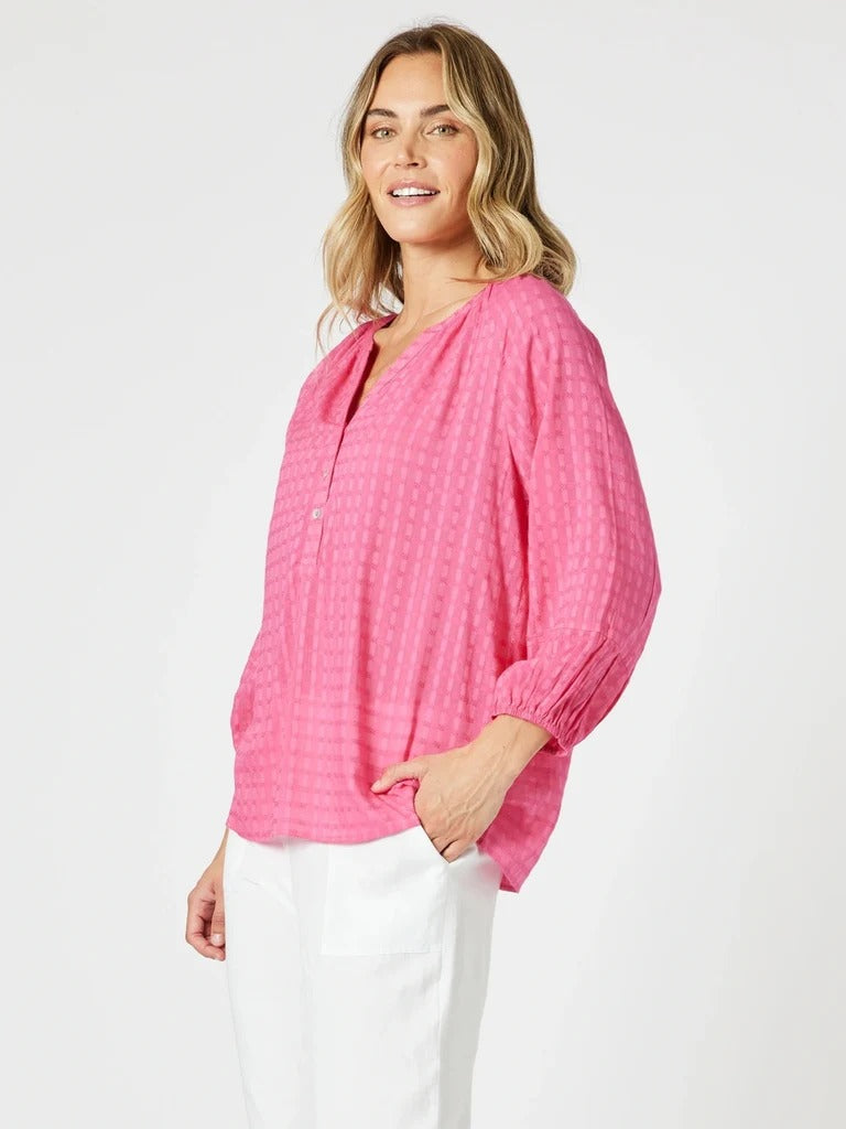 MYKONOS CHECK SHIRT PEONY