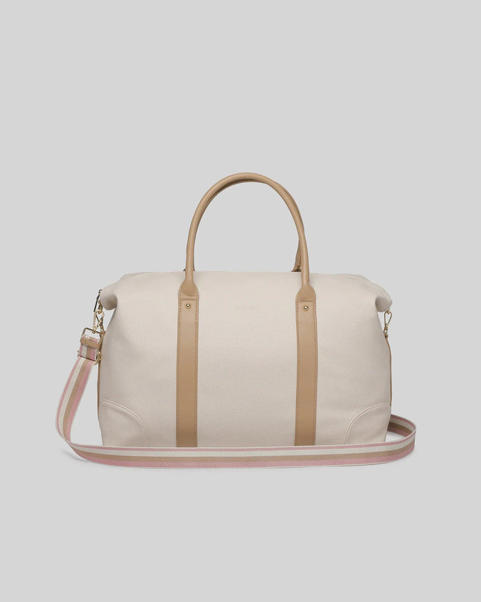 LOUENHIDE_ALEXIS STRIPE WEEKENDER BAG VANILLA _ ALEXIS STRIPE WEEKENDER BAG VANILLA _ Ebony Boutique NZ