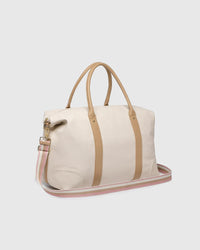 LOUENHIDE_ALEXIS STRIPE WEEKENDER BAG VANILLA _ ALEXIS STRIPE WEEKENDER BAG VANILLA _ Ebony Boutique NZ