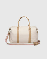 LOUENHIDE_ALEXIS STRIPE WEEKENDER BAG VANILLA _ ALEXIS STRIPE WEEKENDER BAG VANILLA _ Ebony Boutique NZ