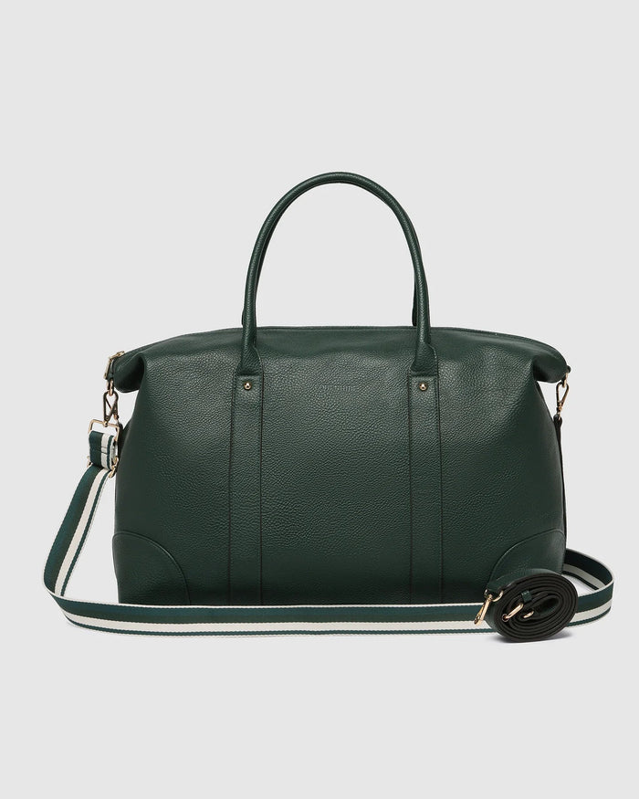 LOUENHIDE_ALEXIS STRIPE WEEKENDER TRAVEL BAG FOREST GREEN _ ALEXIS STRIPE WEEKENDER TRAVEL BAG FOREST GREEN _ Ebony Boutique NZ