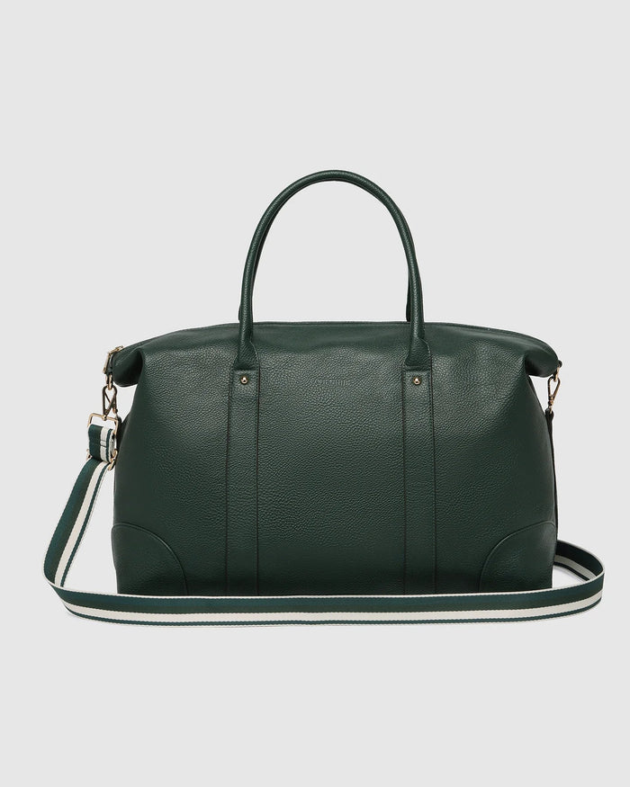 LOUENHIDE_ALEXIS STRIPE WEEKENDER TRAVEL BAG FOREST GREEN _ ALEXIS STRIPE WEEKENDER TRAVEL BAG FOREST GREEN _ Ebony Boutique NZ