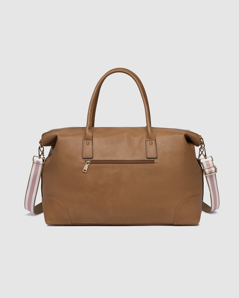 LOUENHIDE_ALEXIS WEEKENDER TRAVEL BAG CAMEL STRIPE STRAP _ ALEXIS WEEKENDER TRAVEL BAG CAMEL STRIPE STRAP _ Ebony Boutique NZ