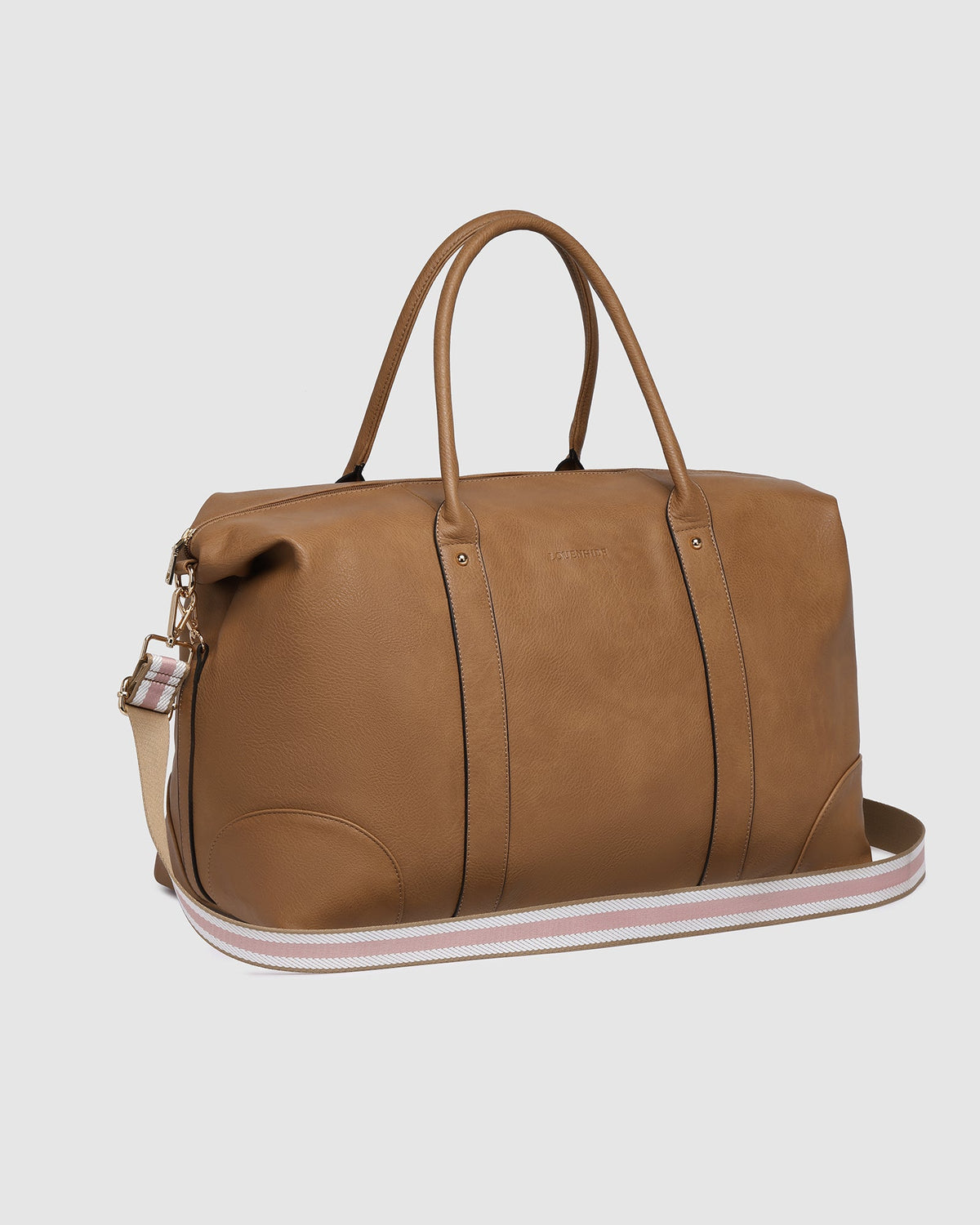 LOUENHIDE_ALEXIS WEEKENDER TRAVEL BAG CAMEL STRIPE STRAP _ ALEXIS WEEKENDER TRAVEL BAG CAMEL STRIPE STRAP _ Ebony Boutique NZ