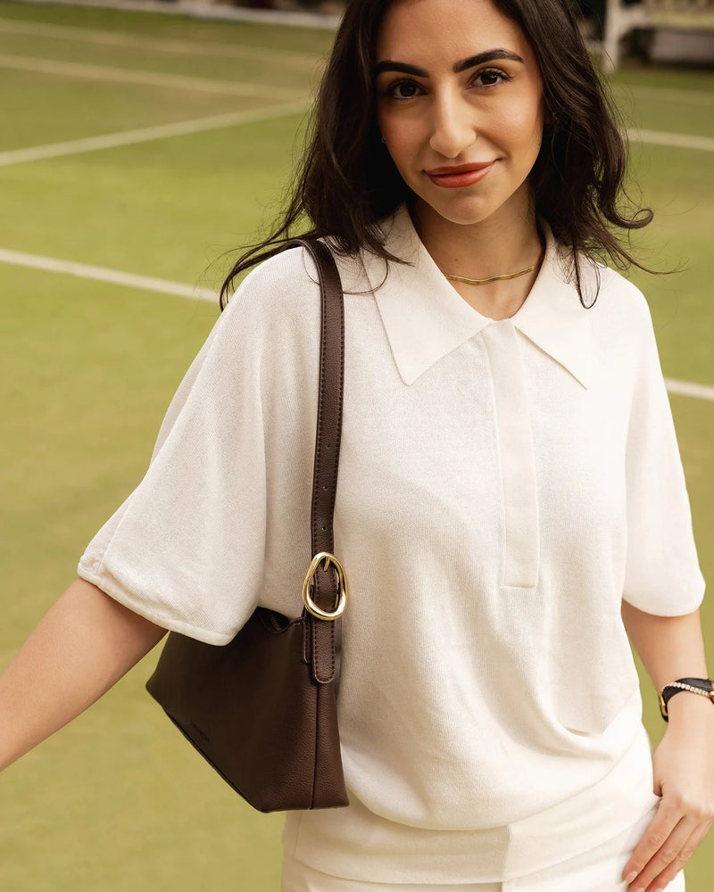 LOUENHIDE_AMELIA SHOULDER BAG CHOCOLATE _ AMELIA SHOULDER BAG CHOCOLATE _ Ebony Boutique NZ