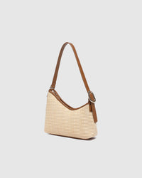 LOUENHIDE_AMELIA SHOULDER BAG RAFFIA TAN _ AMELIA SHOULDER BAG RAFFIA TAN _ Ebony Boutique NZ