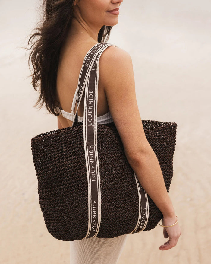 LOUENHIDE_BALI BEACH BAG CHOCOLATE _ BALI BEACH BAG CHOCOLATE _ Ebony Boutique NZ