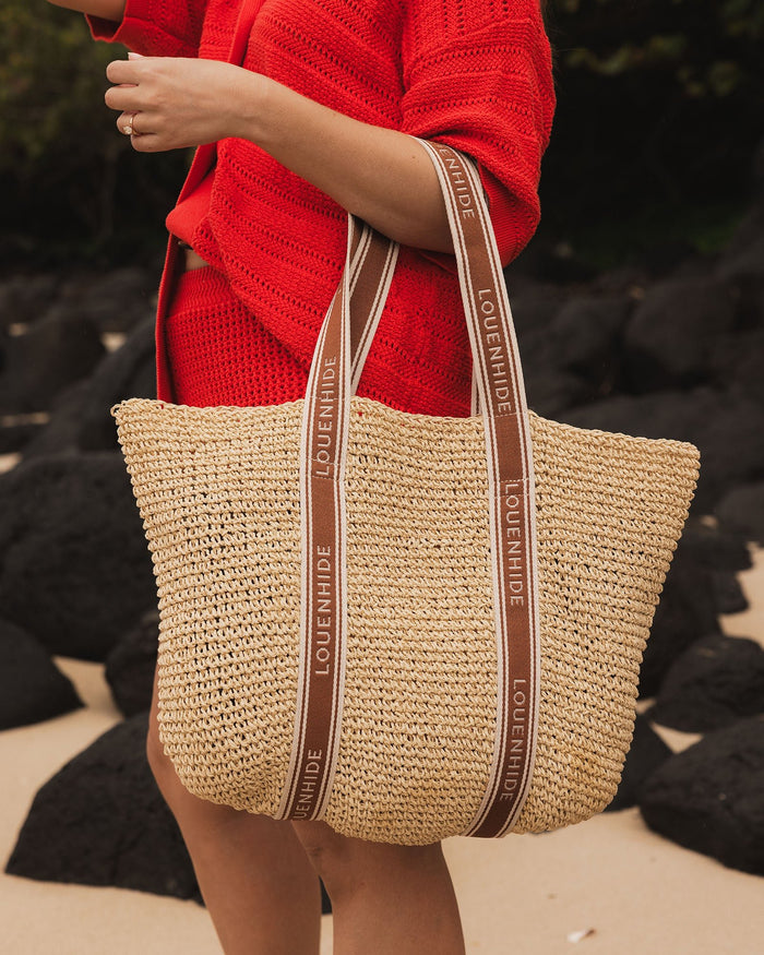LOUENHIDE_BALI BEACH BAG NATURAL TAN _ BALI BEACH BAG NATURAL TAN _ Ebony Boutique NZ