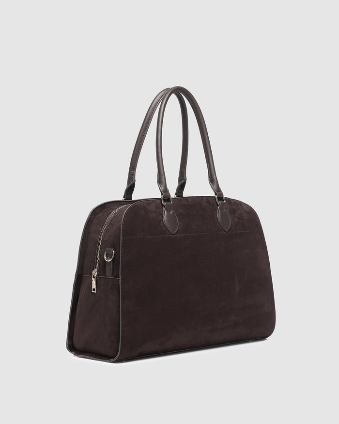 LOUENHIDE_BLAIRE TOTE BAG CHOCOLATE SUEDETTE _ BLAIRE TOTE BAG CHOCOLATE SUEDETTE _ Ebony Boutique NZ