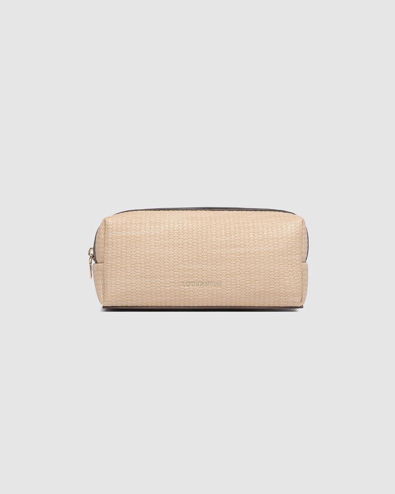 LOUENHIDE_BRIANNA MAKEUP BAG NATURAL CHOCOLATE _ BRIANNA MAKEUP BAG NATURAL CHOCOLATE _ Ebony Boutique NZ