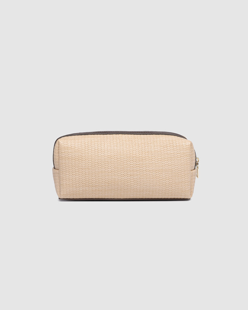 LOUENHIDE_BRIANNA MAKEUP BAG NATURAL CHOCOLATE _ BRIANNA MAKEUP BAG NATURAL CHOCOLATE _ Ebony Boutique NZ