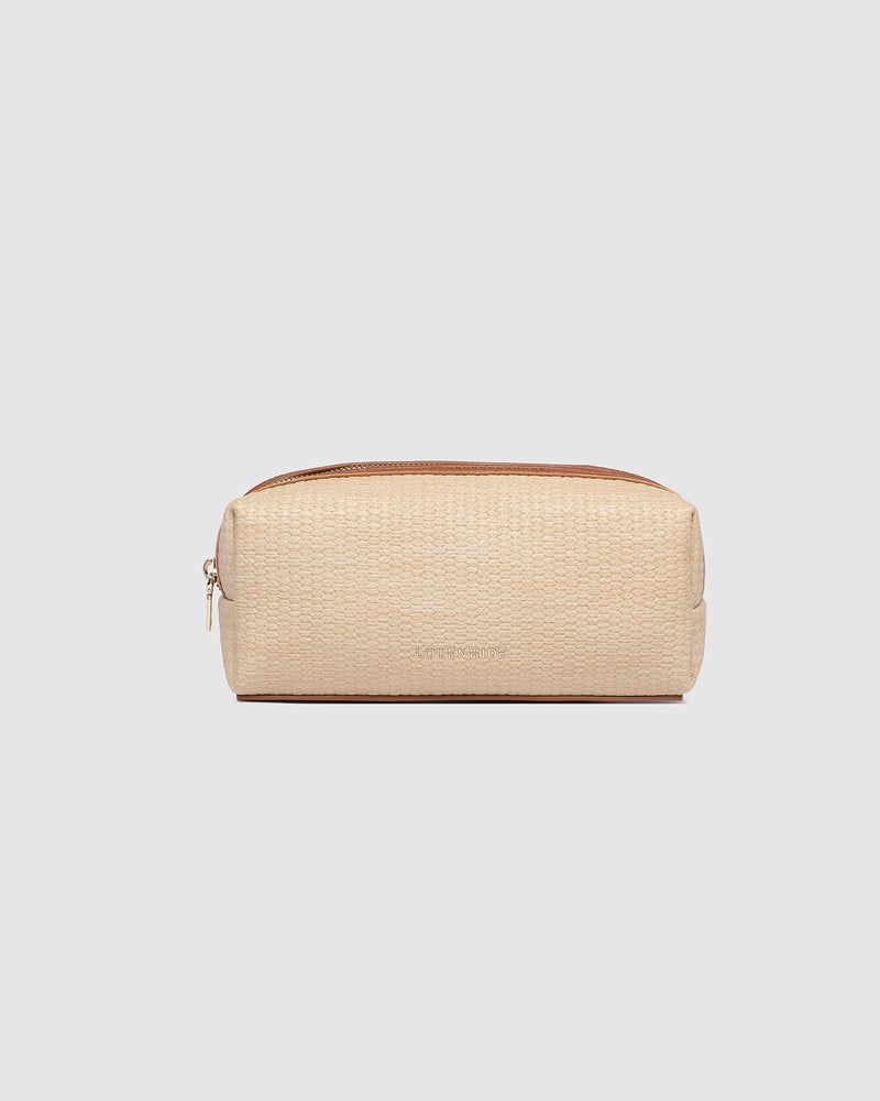LOUENHIDE_BRIANNA MAKEUP BAG NATURAL TAN _ BRIANNA MAKEUP BAG NATURAL TAN _ Ebony Boutique NZ