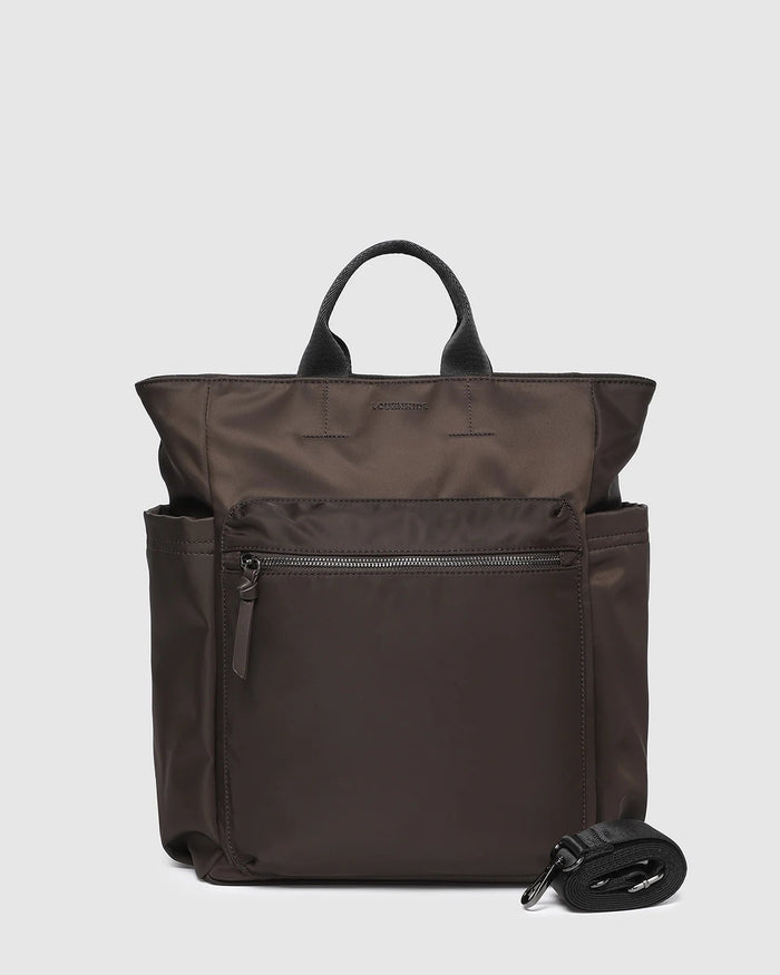 LOUENHIDE_BRONX NYLON BACKPACK CHOCOLATE _ BRONX NYLON BACKPACK CHOCOLATE _ Ebony Boutique NZ
