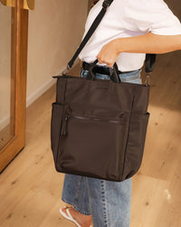 LOUENHIDE_BRONX NYLON BACKPACK CHOCOLATE _ BRONX NYLON BACKPACK CHOCOLATE _ Ebony Boutique NZ