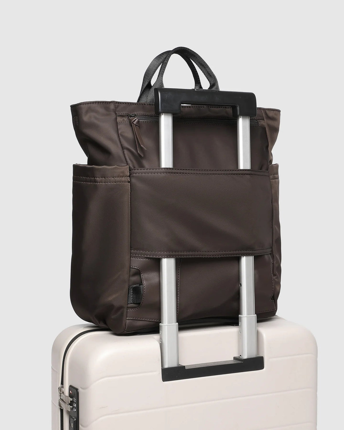 LOUENHIDE_BRONX NYLON BACKPACK CHOCOLATE _ BRONX NYLON BACKPACK CHOCOLATE _ Ebony Boutique NZ