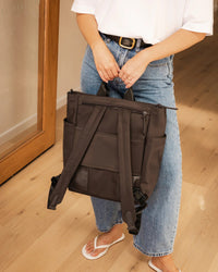 LOUENHIDE_BRONX NYLON BACKPACK CHOCOLATE _ BRONX NYLON BACKPACK CHOCOLATE _ Ebony Boutique NZ