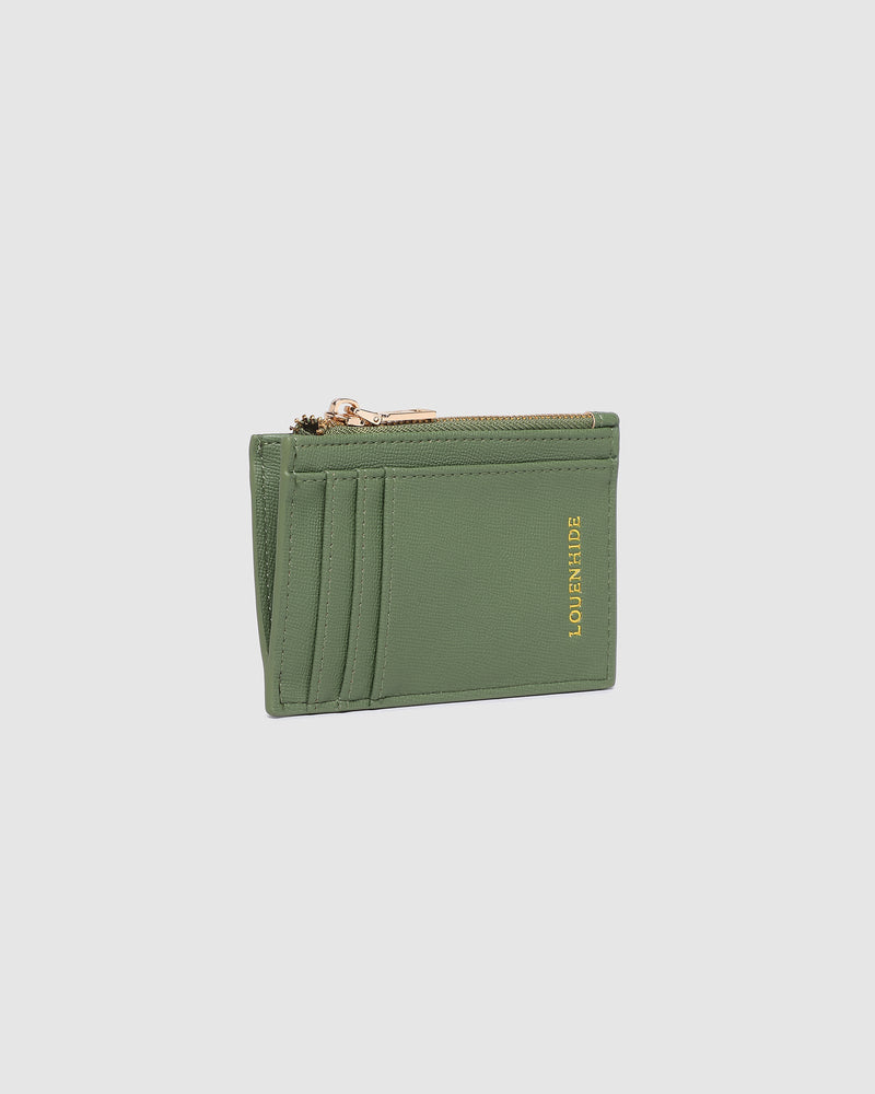 LOUENHIDE_CARA CARDHOLDER SAGE GREEN _ CARA CARDHOLDER SAGE GREEN _ Ebony Boutique NZ