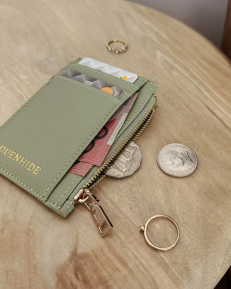 LOUENHIDE_CARA CARDHOLDER SAGE GREEN _ CARA CARDHOLDER SAGE GREEN _ Ebony Boutique NZ