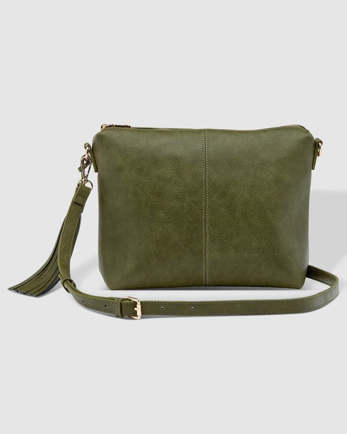 LOUENHIDE_DAISY STRIPE CROSSBODY BAG KHAKI _ DAISY STRIPE CROSSBODY BAG KHAKI _ Ebony Boutique NZ