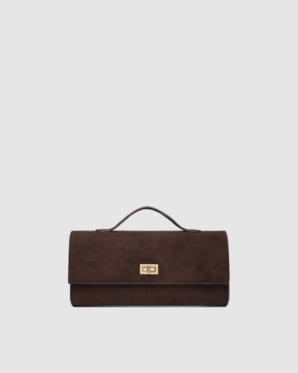 DELANY CLUTCH SUEDETTE CHOCOLATE_by_LOUENHIDE_women's_in_New Zealand_ DELANY CLUTCH SUEDETTE CHOCOLATE _