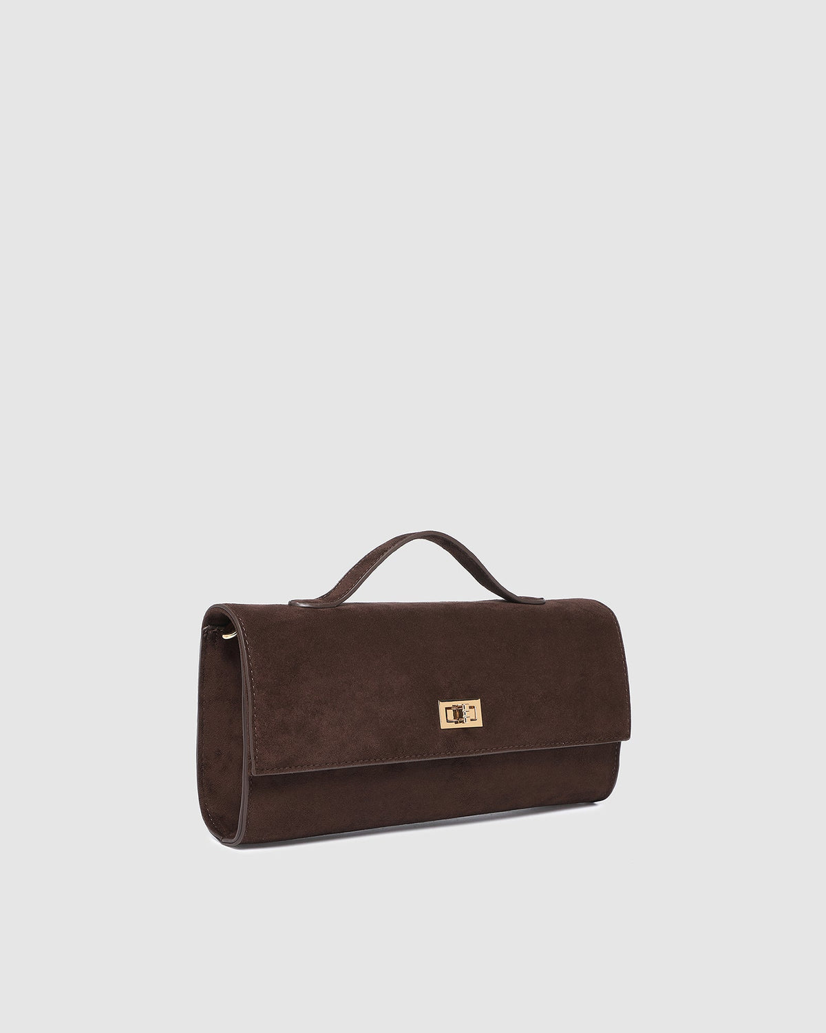 DELANY CLUTCH SUEDETTE CHOCOLATE_by_LOUENHIDE_women's_in_New Zealand_ DELANY CLUTCH SUEDETTE CHOCOLATE _