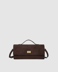 DELANY CLUTCH SUEDETTE CHOCOLATE_by_LOUENHIDE_women's_in_New Zealand_ DELANY CLUTCH SUEDETTE CHOCOLATE _