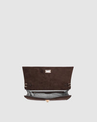 DELANY CLUTCH SUEDETTE CHOCOLATE_by_LOUENHIDE_women's_in_New Zealand_ DELANY CLUTCH SUEDETTE CHOCOLATE _