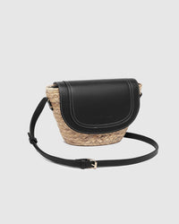 LOUENHIDE_DIXIE STRAW CROSSBODY BAG NATURAL BLACK _ DIXIE STRAW CROSSBODY BAG NATURAL BLACK _ Ebony Boutique NZ