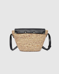 LOUENHIDE_DIXIE STRAW CROSSBODY BAG NATURAL BLACK _ DIXIE STRAW CROSSBODY BAG NATURAL BLACK _ Ebony Boutique NZ