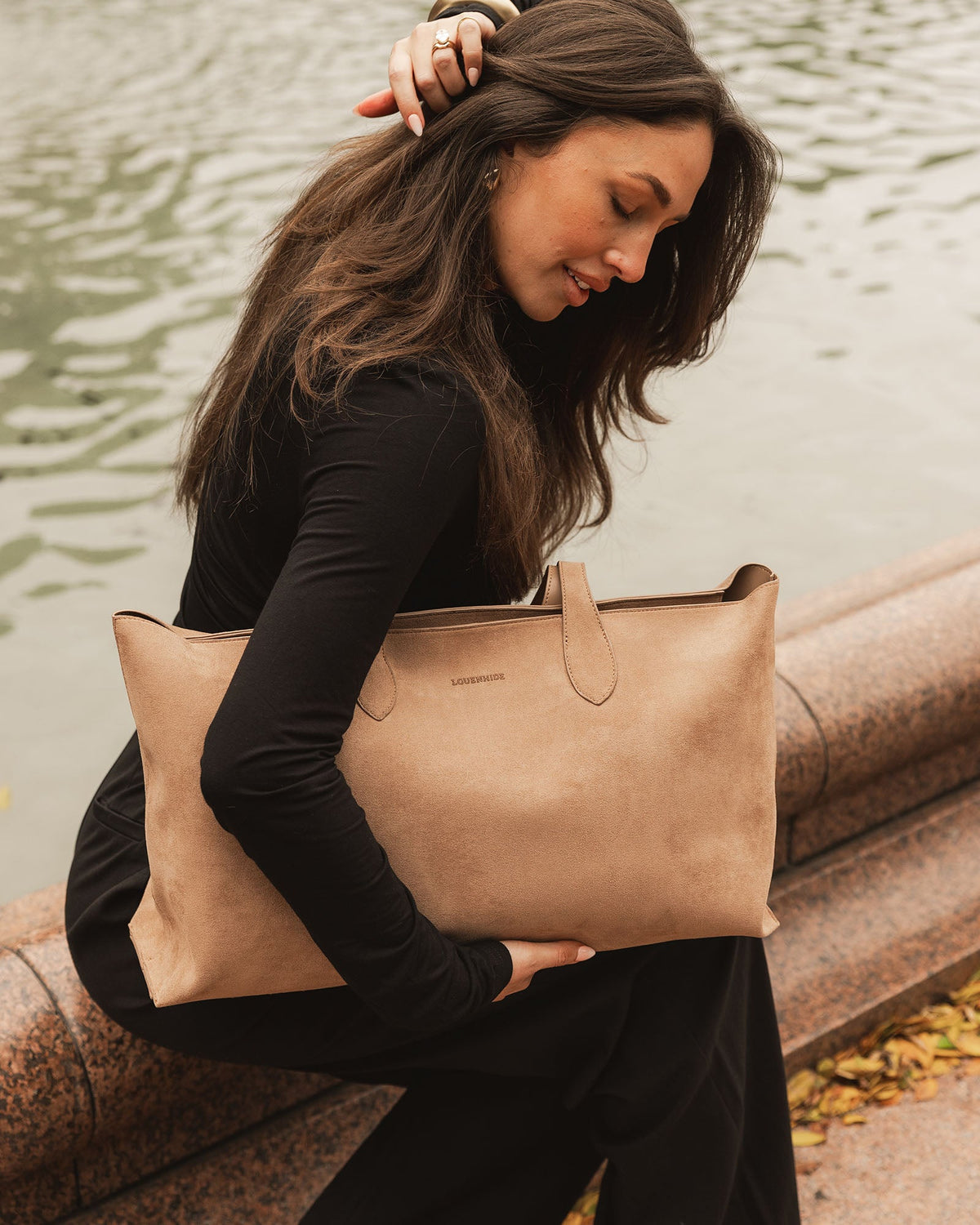 ELKE TOTE BAG SUEDETTE HONEY_by_LOUENHIDE_women's_in_New Zealand_ ELKE TOTE BAG SUEDETTE HONEY _
